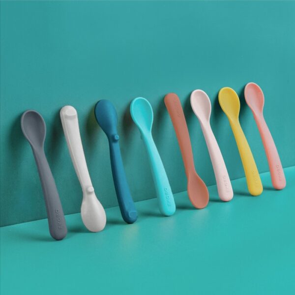 EKOBO Silicone Spoon Set of 2 | Sendok Makan Silikon Sendok Bayi MPASI