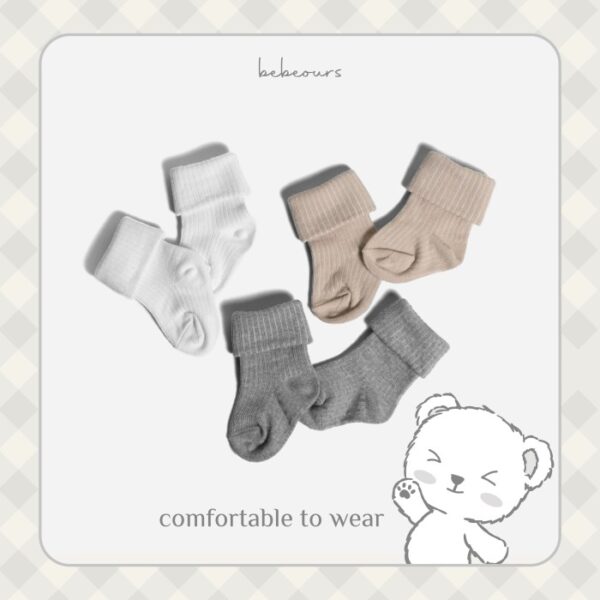 BEBEOURS Baby Folded Socks | Kaos Kaki Bayi