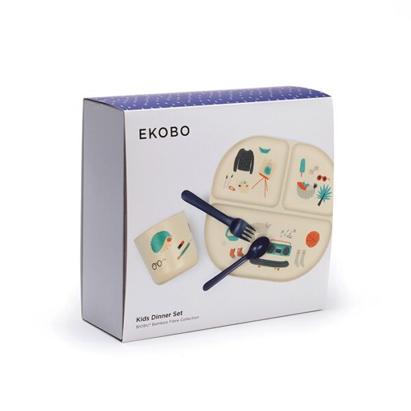 EKOBO Bamboo - Illustrated Kids Dinner Set | Peralatan Makan Anak - Image 4