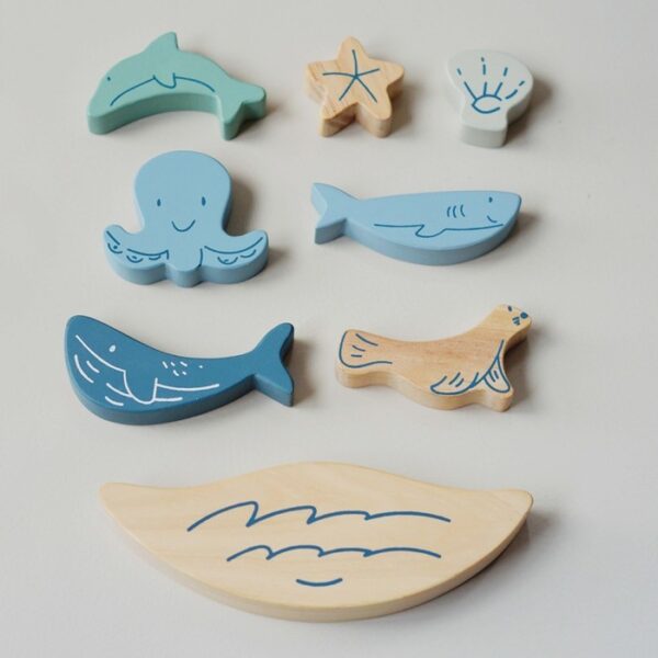 LETTERING AND LIFE Ocean World Balance Stacking | Wooden Toys | Mainan Edukasi Montessori Anak - Image 5