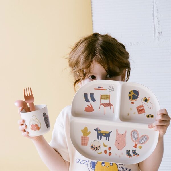 EKOBO Bamboo - Illustrated Kids Dinner Set | Peralatan Makan Anak