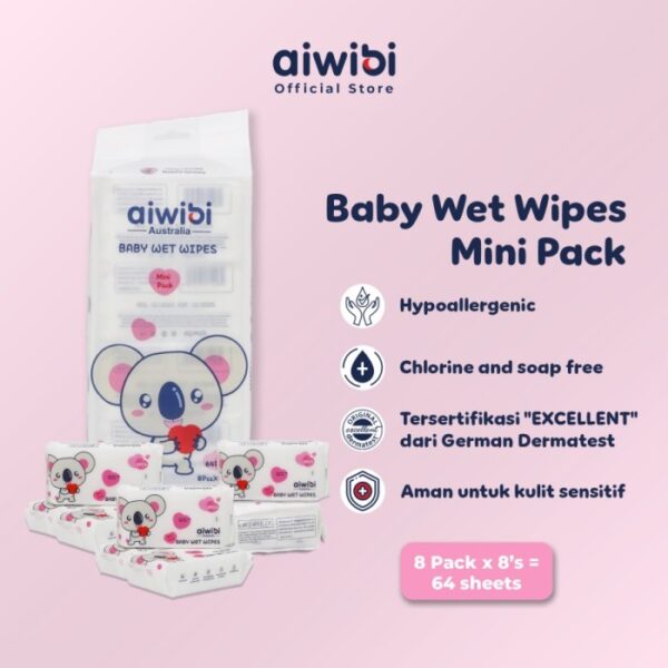 AIWIBI Premium Minipack Wet Wipes (64Lembar)