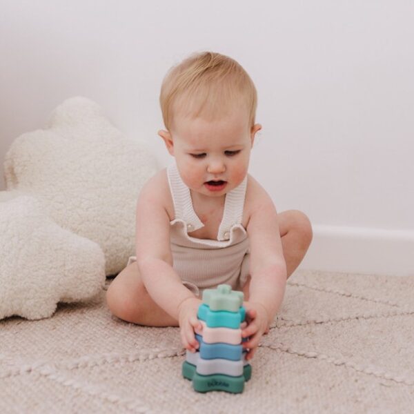 BUBBLE Silicone Star Stack & Play | Teether Bayi | Mainan Edukasi Bayi dan Anak