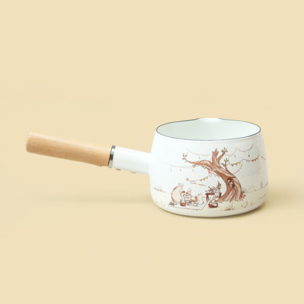 MAIRU x BIG BEAR  & BIRD Milk Pot Panci Susu Enamel 14 cm