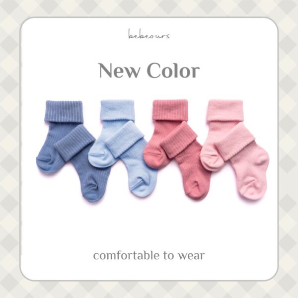 BEBEOURS Baby Folded Socks | Kaos Kaki Bayi - Image 4