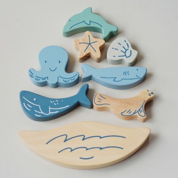 LETTERING AND LIFE Ocean World Balance Stacking | Wooden Toys | Mainan Edukasi Montessori Anak - Image 4