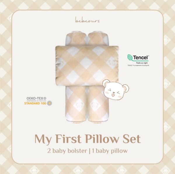 BEBEOURS My First Pillow Set Series - Claude Gingham | Bantal Guling Bayi