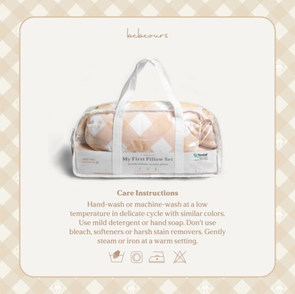 BEBEOURS My First Pillow Set Series - Claude Gingham | Bantal Guling Bayi - Image 4