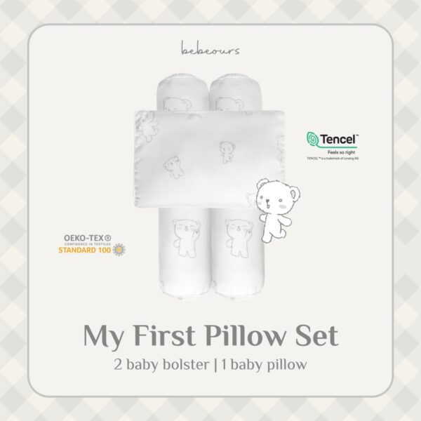 BEBEOURS My First Pillow Set Series - Claude Grey | Bantal Guling Bayi