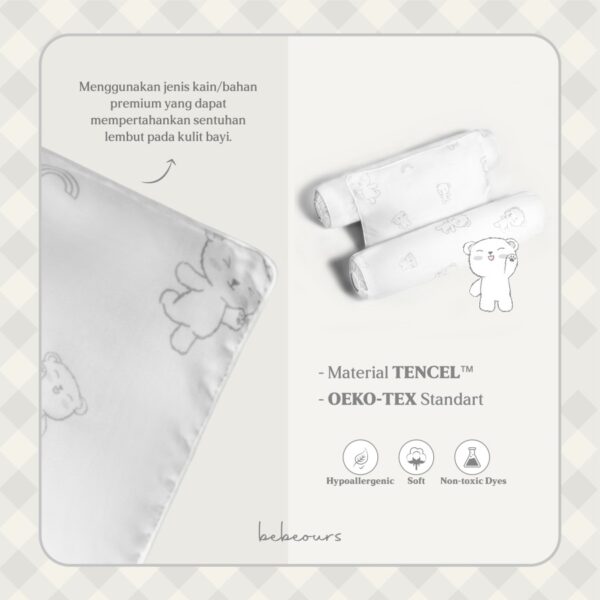 BEBEOURS My First Pillow Set Series - Claude Grey | Bantal Guling Bayi - Image 2