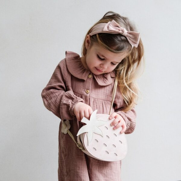 Mimi & Lula Edie Bow Alice Band - Gingham Brown / Headband, Bando Anak - Image 5