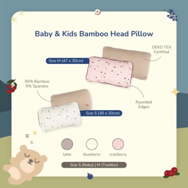 PETIT BEARY Bamboo Bolster Pillow Case Baby & Kids | Sarung Bantal