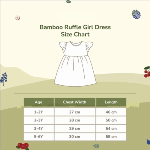 PETIT BEARY Bamboo Ruffle Girl Dress (Include 1 inner short) | Dress Anak Perempuan - Image 5