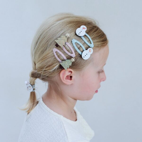 Mimi & Lula Snowman Clic Clacs | Jepit Rambut Anak Perempuan | Aksesoris Rambut - Image 5