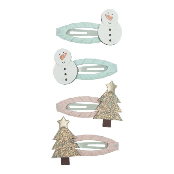 Mimi & Lula Snowman Clic Clacs | Jepit Rambut Anak Perempuan | Aksesoris Rambut