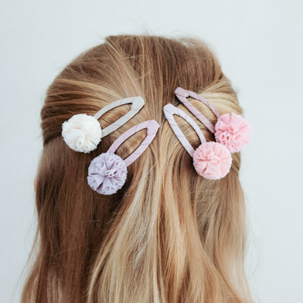 Mimi & Lula Tulle Pom Pom Clic Clacs | Jepit Rambut Anak Perempuan | Aksesoris Rambut - Image 5