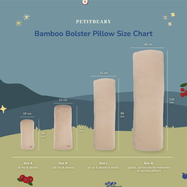 PETIT BEARY Bamboo Bolster Pillow Case Baby & Kids | Sarung Bantal - Image 6