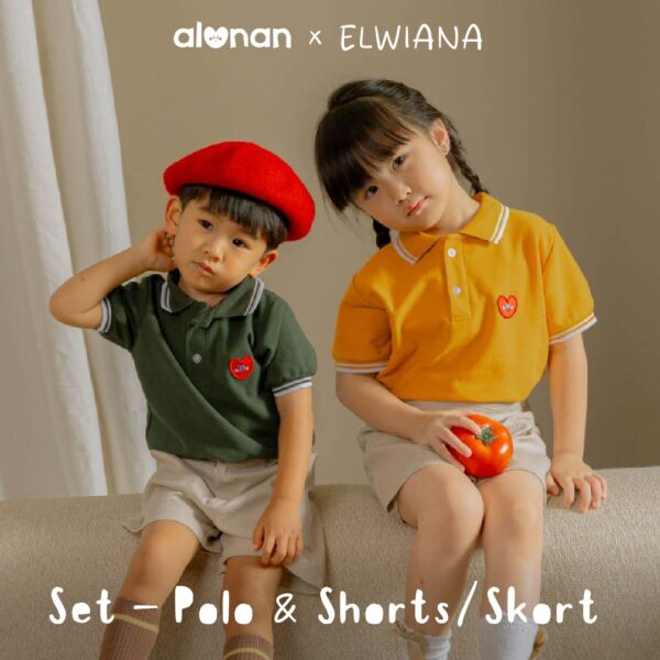 ALUNAN x Elwiana Kids Polo Shirt | Kaos Kerah Unisex Anak-Anak