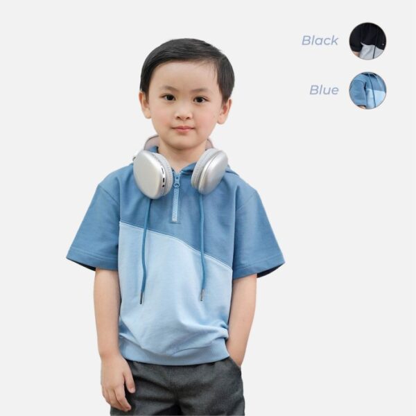 CANDY BUTTON Terry Hoodie Tee | Hoodie Anak Laki Laki | Hoodie Lengan Pendek