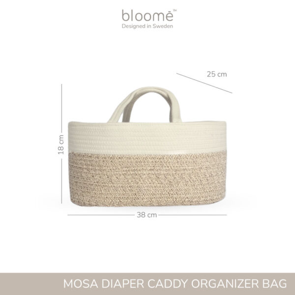 BLOOME Mosa Diaper Caddy Organizer Bag | Cotton Rope Nursery - Image 3