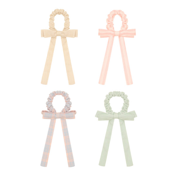 Mimi & Lula Summer Stripes Bow Scrunchies | Ikat Rambut Anak-Anak | Aksesoris Rambut Anak