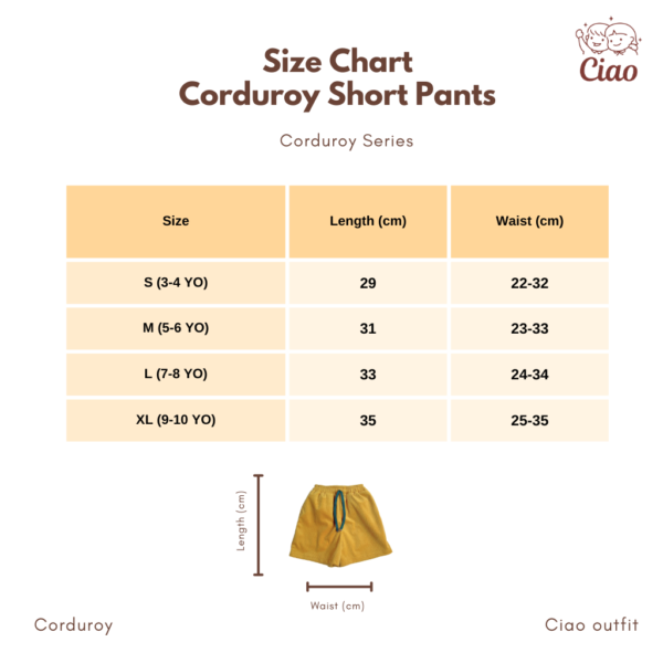 CIAO Corduroy ShortPants | Celana Pendek Anak-Anak - Image 4