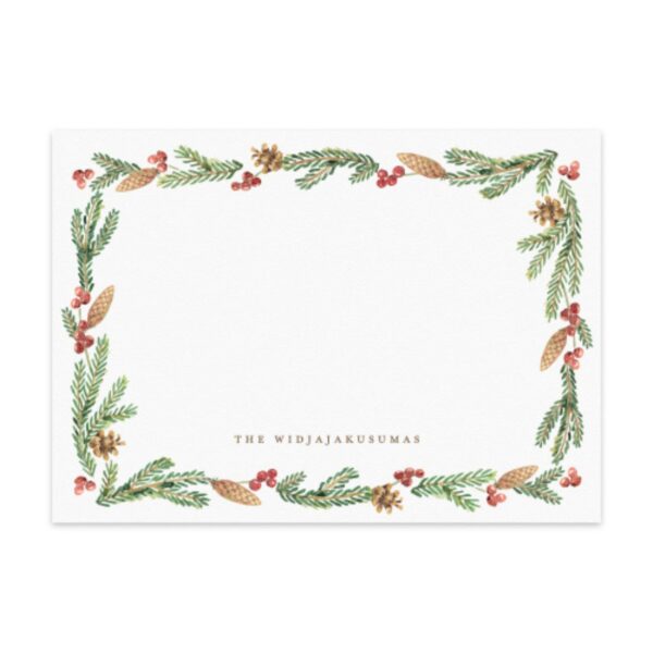 PAPERMARK Pinecones Border Notecard Set of 6 | Kartu Ucapan