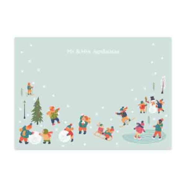 PAPERMARK Snow Fight Notecard Set of 6 | Kartu Ucapan
