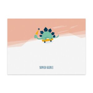 PAPERMARK Skating Stegosaur 
Notecard set of 6