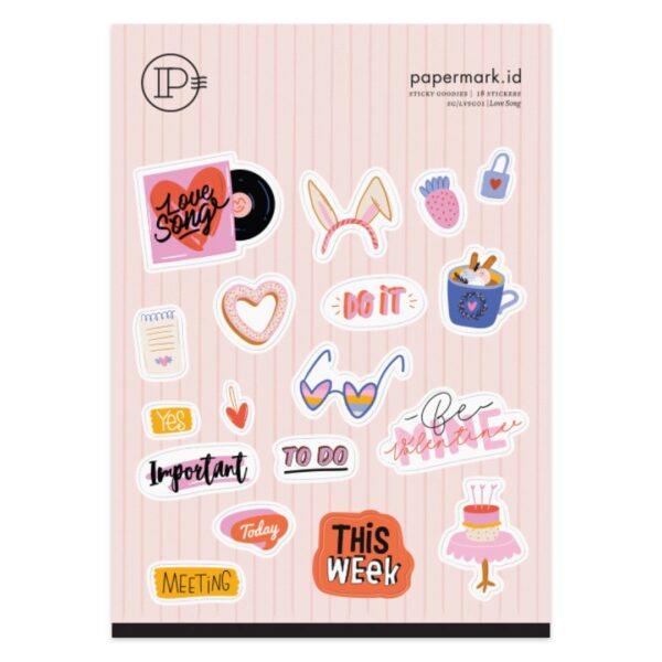 PAPERMARK Love Song Sticker Set | Sticker Lucu | Sticker Jurnal