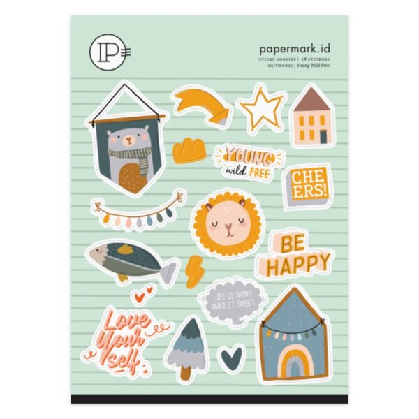 PAPERMARK Young Wild Free Sticker Set | Sticker Lucu | Sticker Jurnal