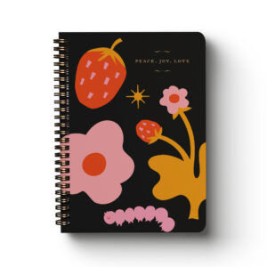 PAPERMARK A5 Spiral Notebook Peace Love Joy Black | Buku Catatan