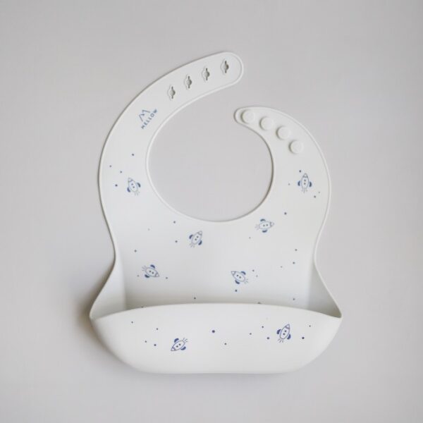 Mellow Silicone Bib - Rockets / Celemek Makan Bayi - Image 2