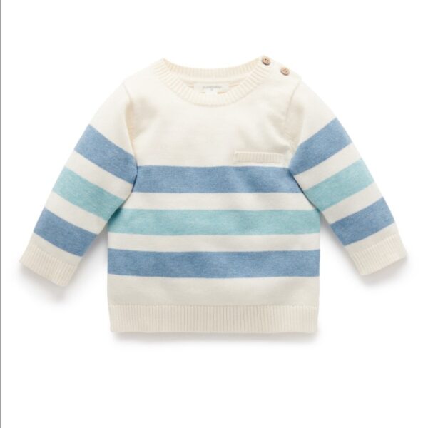 Purebaby Striped Jumper/ Sweater Panjang Anak Laki Organic Cotton - Image 2