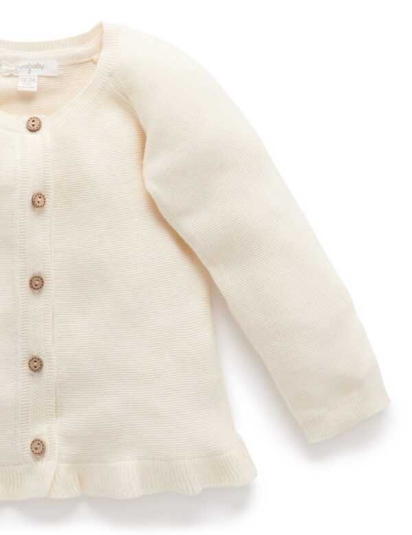 Purebaby Ruffle Cardigan/ Pakaian Anak Perempuan Organic Cotton - Image 4