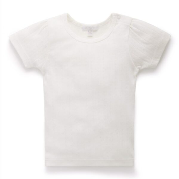 Purebaby Pointelle Tee/ Kaos Anak Perempuan 100% Organic Cotton