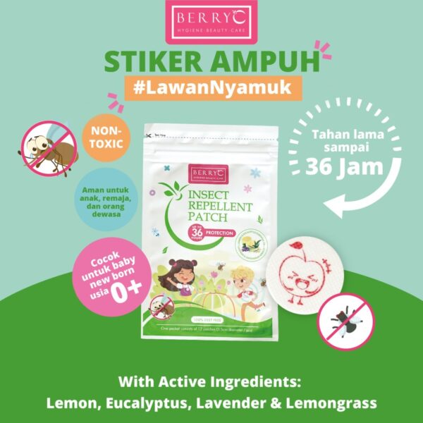 BERRYC Mosquito & Insect Repellent Patch - Pack 12 Pcs | Stiker Anti Nyamuk Natural - Image 2