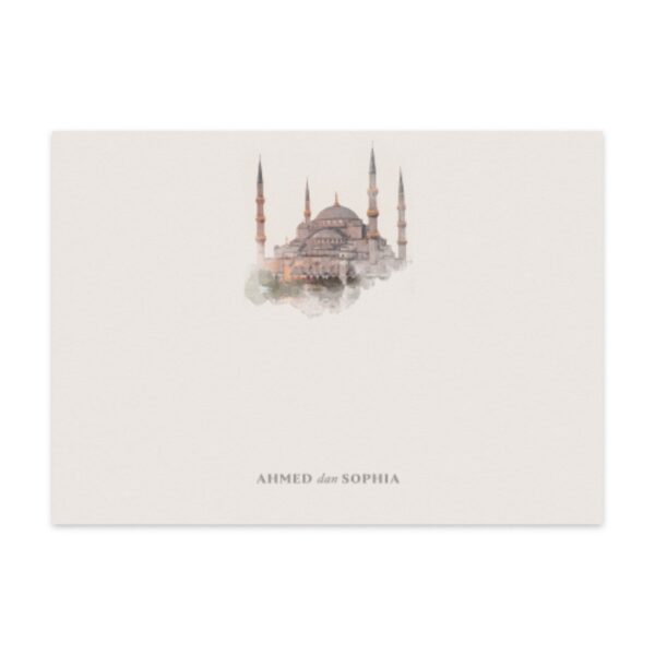 PAPERMARK Notecard Blue Mosque Set of 6 | Kartu Ucapan