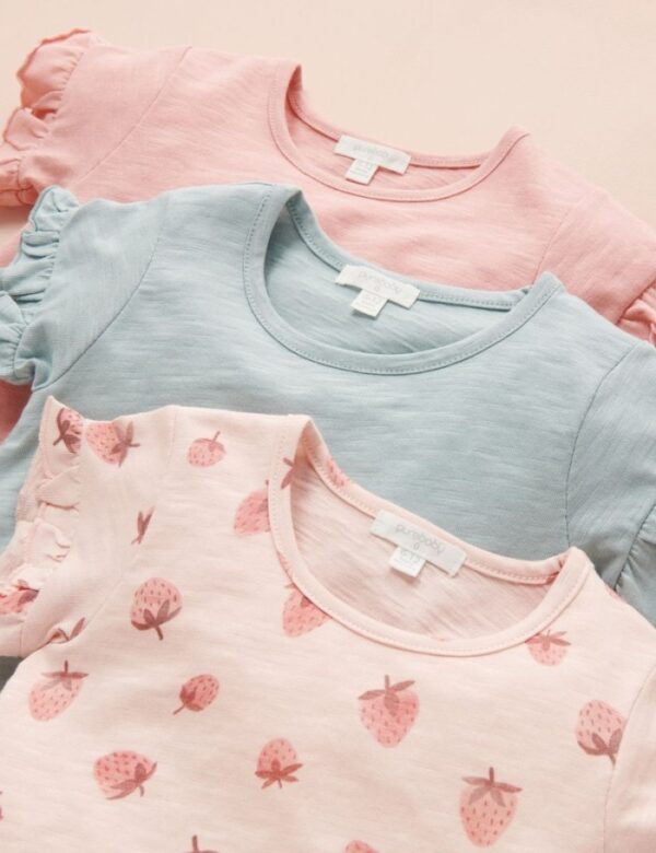 Purebaby Basic Ruffle Tee/ Kaos Anak Perempuan 100% Organic Cotton