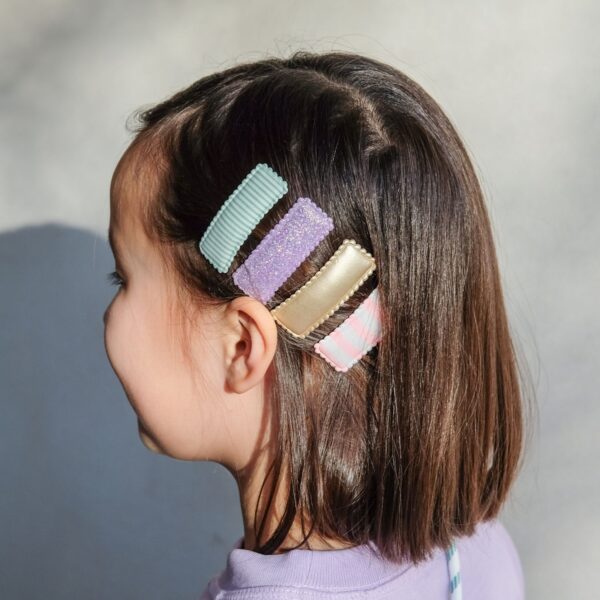Mimi & Lula Stripy Rectangular Clic Clacs | Jepitan Rambut Anak-Anak | Aksesoris Rambut - Image 3