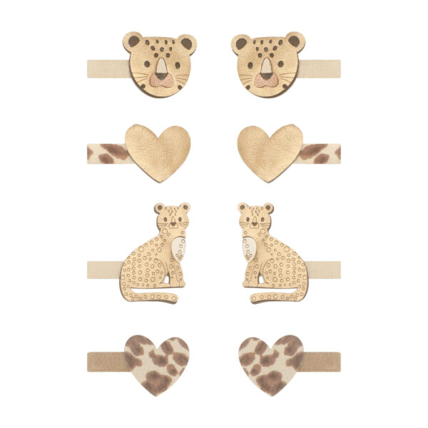 Mimi & Lula Larry Leopard Mini Clips | Jepitan Rambut Anak-Anak | Aksesoris Rambut Anak