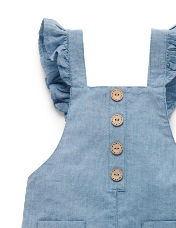 Purebaby Button Front Shortie Overall/Pakaian Jumpsuit Anak Perempuan - Image 4
