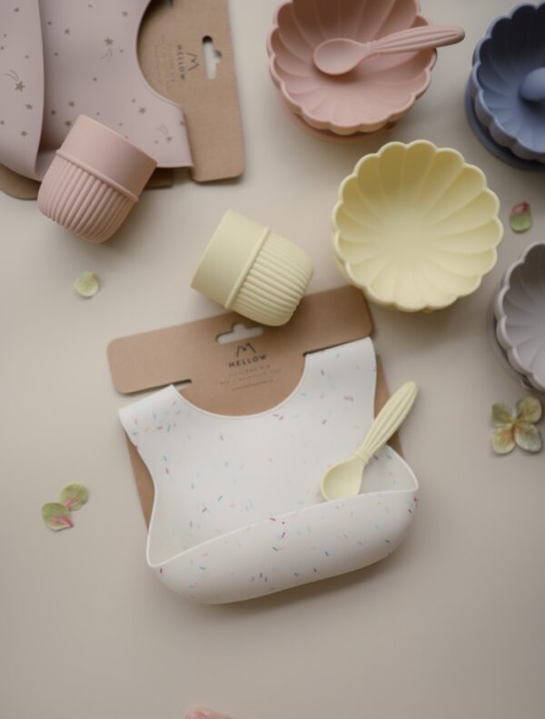 Mellow Silicone Bib - Rainbow Sprinkles / Celemek Makan Bayi - Image 3