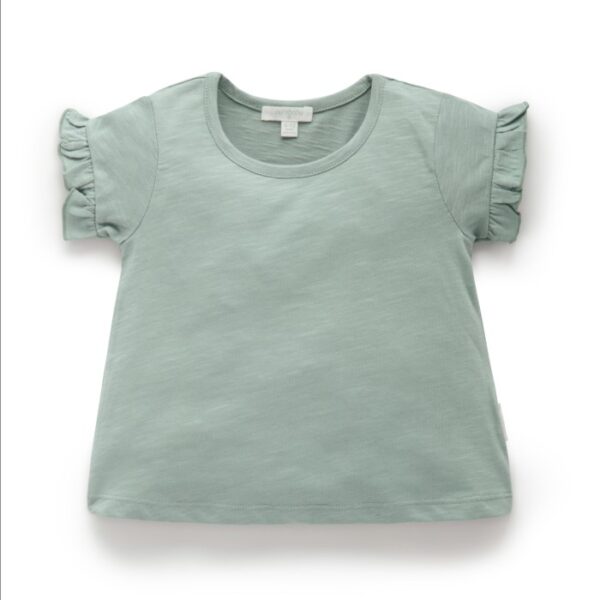 Purebaby Basic Ruffle Tee/ Kaos Anak Perempuan 100% Organic Cotton - Image 2