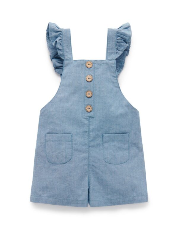 Purebaby Button Front Shortie Overall/Pakaian Jumpsuit Anak Perempuan - Image 2