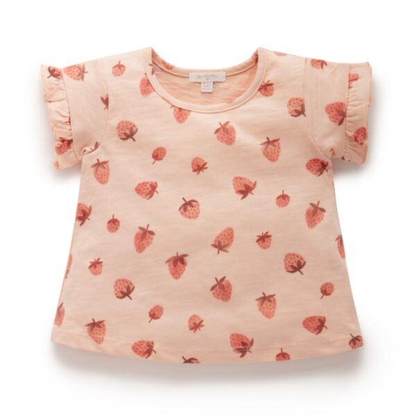 Purebaby Basic Ruffle Tee/ Kaos Anak Perempuan 100% Organic Cotton - Image 4