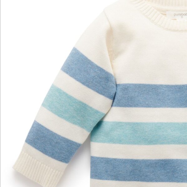 Purebaby Striped Jumper/ Sweater Panjang Anak Laki Organic Cotton - Image 5