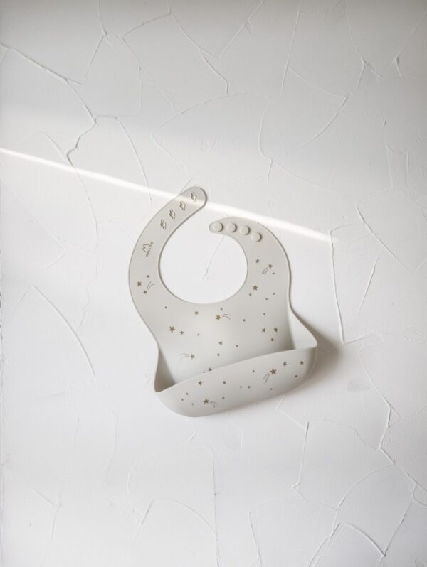 Mellow Silicone Bib - Shooting Star / Celemek Makan Bayi - Image 4