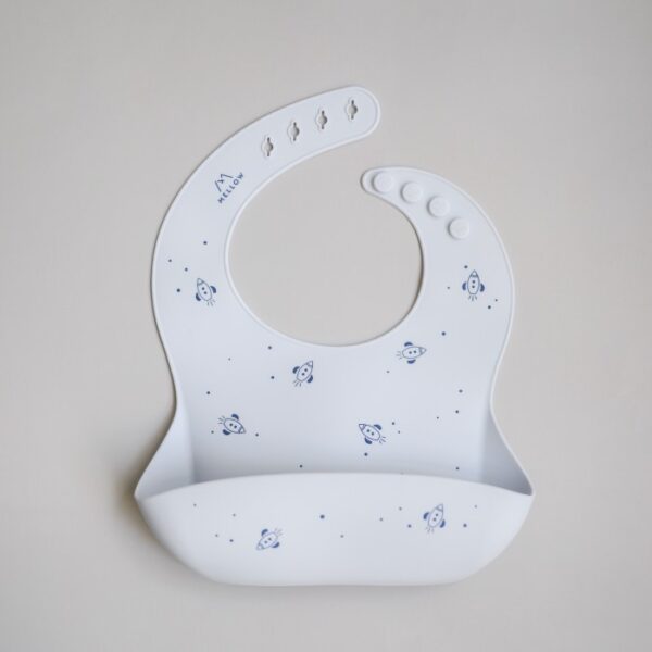 Mellow Silicone Bib - Rockets / Celemek Makan Bayi