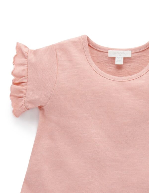 Purebaby Basic Ruffle Tee/ Kaos Anak Perempuan 100% Organic Cotton - Image 5